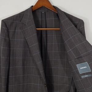 NEW Bonobos Unlined Hopsack Brown Windowpane Check Lightweight Blazer 46R